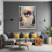 抽象芸術アイ – Surreal Geometric Vision Art ポスター