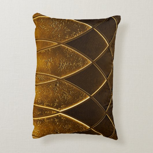 抽象芸術アエレガントートデコ幾何学的装飾を施したゴール アクセントクッション (裏面(縦))