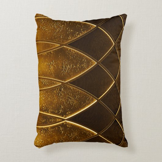 抽象芸術アエレガントートデコ幾何学的装飾を施したゴール アクセントクッション (正面(垂直))