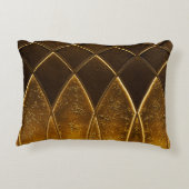 抽象芸術アエレガントートデコ幾何学的装飾を施したゴール アクセントクッション (裏面)