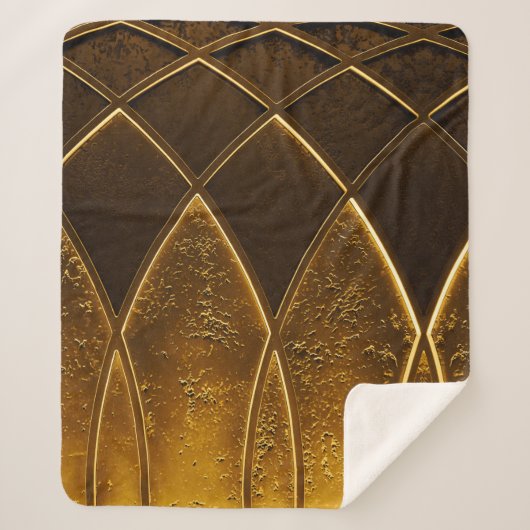 抽象芸術アエレガントートデコ幾何学的装飾を施したゴール シェルパブランケット (正面)
