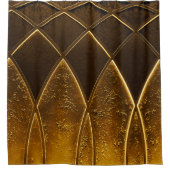 抽象芸術アエレガントートデコ幾何学的装飾を施したゴール シャワーカーテン (正面)