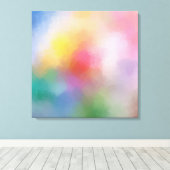 抽象芸術アエレガントートピンクレッドイエローブルーパープル キャンバスプリント (インサイチュ (ウッドフロア))