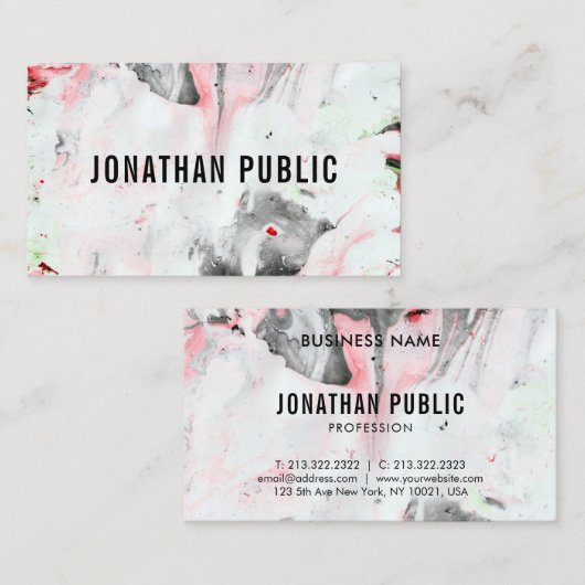 抽象芸術アエレガントートブラックアンドレッドテンプレートトレンディー 名刺 (正面/裏面)