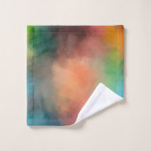 抽象芸術アカラフルートレッドイエローブルーグリーンブラック バスタオルセット (ウォッシュタオル)