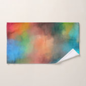 抽象芸術アカラフルートレッドイエローブルーグリーンブラック バスタオルセット (ハンドタオル)