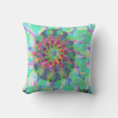 抽象芸術アカラフルート卵エレガント光ターコイズ クッション (正面)