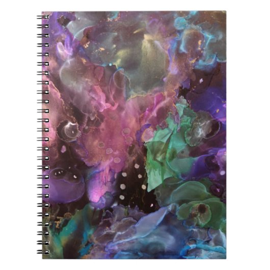 抽象芸術アカラフルート宇宙星雲 ノートブック (正面)