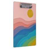 抽象芸術アカラフルート水彩ピンクブルー クリップボード (右)