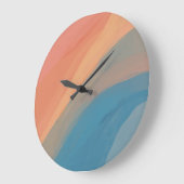 抽象芸術アカラフルート水彩ピンクブルー ラージ壁時計 (傾斜)