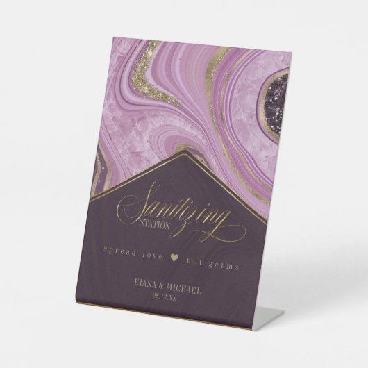 抽象芸術アガテサニタイジングステーションマウーブID827 台座サイン (正面)