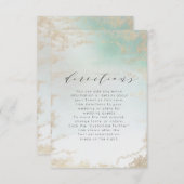 抽象芸術アクアグラデーションフェード(曇り金ゴールドグリッター) エンクロージャーカード (正面/裏面)
