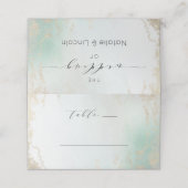 抽象芸術アクアグラデーションフェード(曇り金ゴールドグリッター) プレイスカード (外部開封)