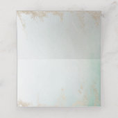 抽象芸術アクアグラデーションフェード(曇り金ゴールドグリッター) プレイスカード (内部開封)