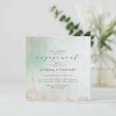 抽象芸術アクアグラデーションフェード(曇り金ゴールドグリッター) 招待状 (スタンド正面)