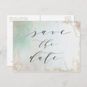 抽象芸術アクアグラデーションフェード(曇り金ゴールドグリッター) 案内ポストカード (正面/裏面)