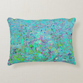 抽象芸術アクアグリーンとパープルコンフロアーガーデン アクセントクッション