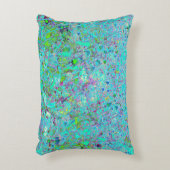 抽象芸術アクアグリーンとパープルコンフロアーガーデン アクセントクッション (正面(垂直))