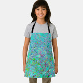 抽象芸術アクアグリーンとパープルコンフロアーガーデン エプロン (インサイチュ)