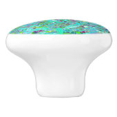 抽象芸術アクアグリーンとパープルコンフロアーガーデン セラミックノブ (側面)