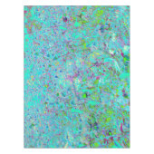 抽象芸術アクアグリーンとパープルコンフロアーガーデン テーブルクロス (正面)
