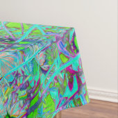 抽象芸術アクアグリーンとパープルコンフロアーガーデン テーブルクロス (インサイチュ)