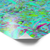 抽象芸術アクアグリーンとパープルコンフロアーガーデン フォトプリント            (角)