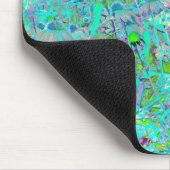 抽象芸術アクアグリーンとパープルコンフロアーガーデン マウスパッド (コーナー)