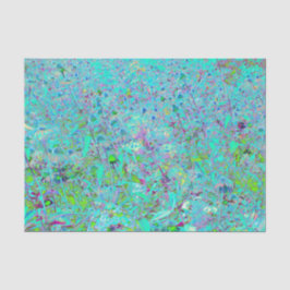 抽象芸術アクアグリーンとパープルコンフロアーガーデン 薄葉紙