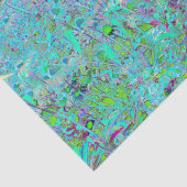 抽象芸術アクアグリーンとパープルコンフロアーガーデン 薄葉紙 (詳細)