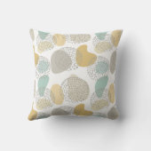 抽象芸術アクアグレイとイエローパターン クッション (裏面)