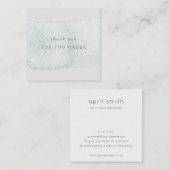 抽象芸術アクアシルバーブラシストークサンキューオーダー スクエア名刺 (正面/裏面)