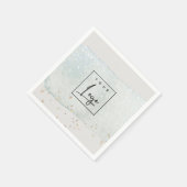 抽象芸術アクアシルバーブラシストーク水彩ロゴ スタンダードカクテルナプキン (角)