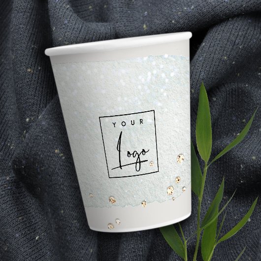 抽象芸術アクアシルバーブラシストーク水彩ロゴ 紙コップ