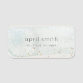 抽象芸術アクアシルバーブラシストーク水彩 名札 (正面)