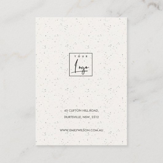 抽象芸術アクアセラミック波イヤリング表示ロゴ 名刺 (裏面)