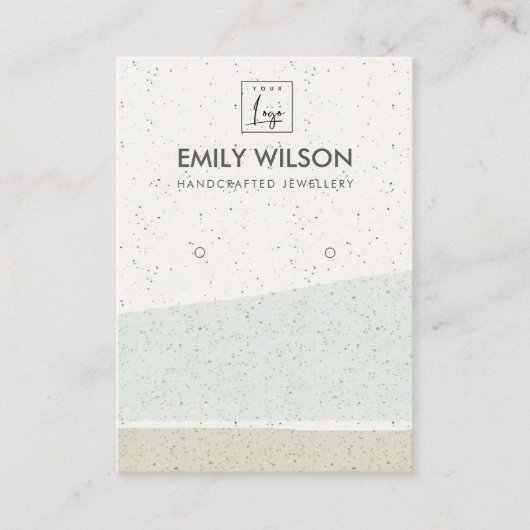 抽象芸術アクアセラミック波イヤリング表示ロゴ 名刺 (正面)