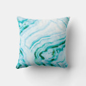 抽象芸術アクアティール（緑がかった色）アゲートデザイン絵画ズ クッション (裏面)