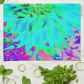 抽象芸術アクアデコレーションダリアフラワー キッチンタオル (折り畳み)