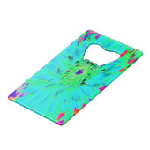 抽象芸術アクアデコレーションダリアフラワー クレジットカード栓抜き (正面アングル)