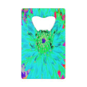 抽象芸術アクアデコレーションダリアフラワー クレジットカード栓抜き (裏面)