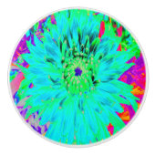 抽象芸術アクアデコレーションダリアフラワー セラミックノブ (正面)