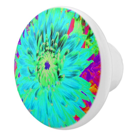 抽象芸術アクアデコレーションダリアフラワー セラミックノブ (右)