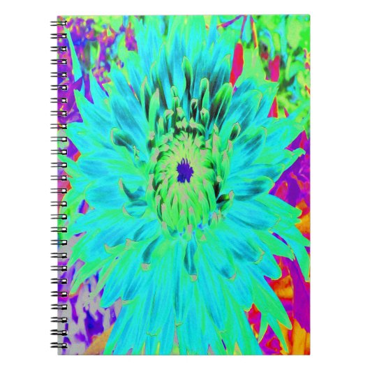 抽象芸術アクアデコレーションダリアフラワー ノートブック (正面)