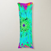 抽象芸術アクアデコレーションダリアフラワー ボディピロー (正面縦)