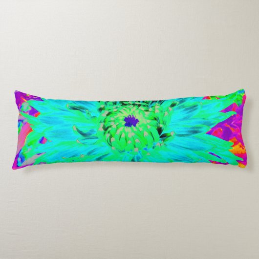抽象芸術アクアデコレーションダリアフラワー ボディピロー (正面)
