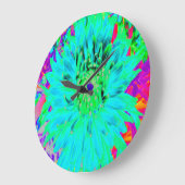 抽象芸術アクアデコレーションダリアフラワー ラージ壁時計 (傾斜)