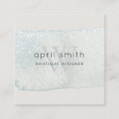 抽象芸術アクアブラシストークモノグラムレビュー要求 スクエア名刺 (正面)