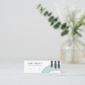 抽象芸術アクアブルースタッドイヤリング表示カード スキニー名刺 (スタンド正面)