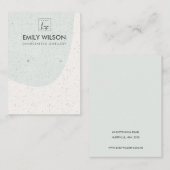 抽象芸術アクアブルーセラミックイヤリング表示ロゴ 名刺 (正面/裏面)